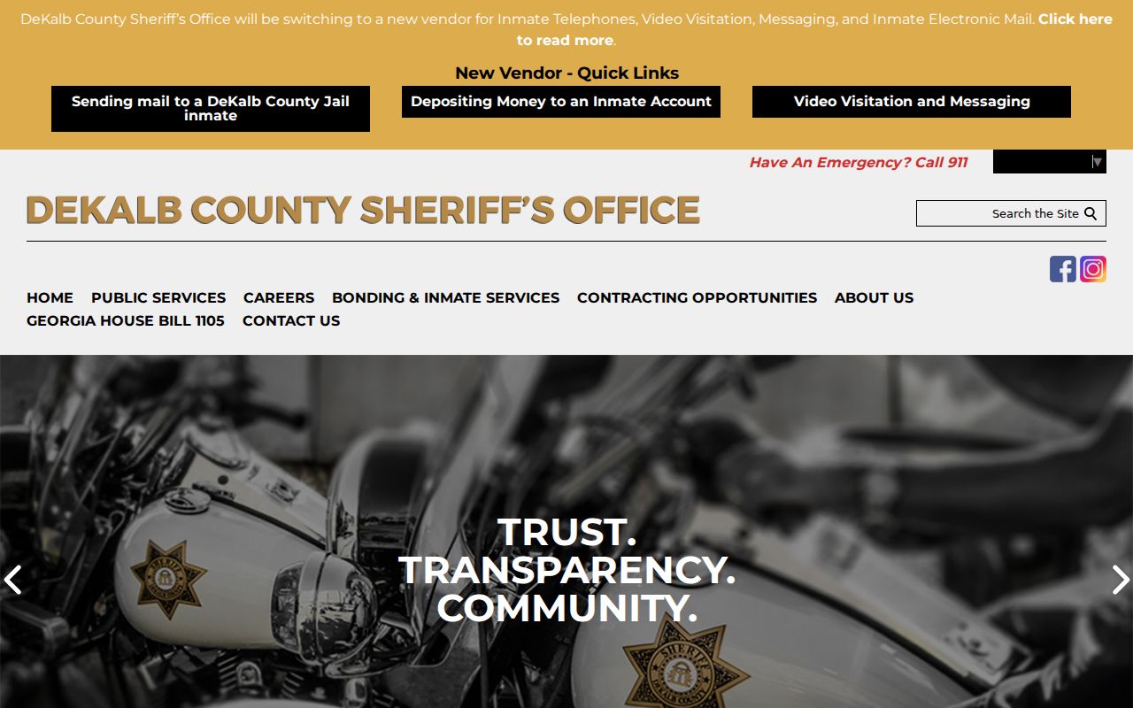 DeKalb County arrest history and Sheriff custody services