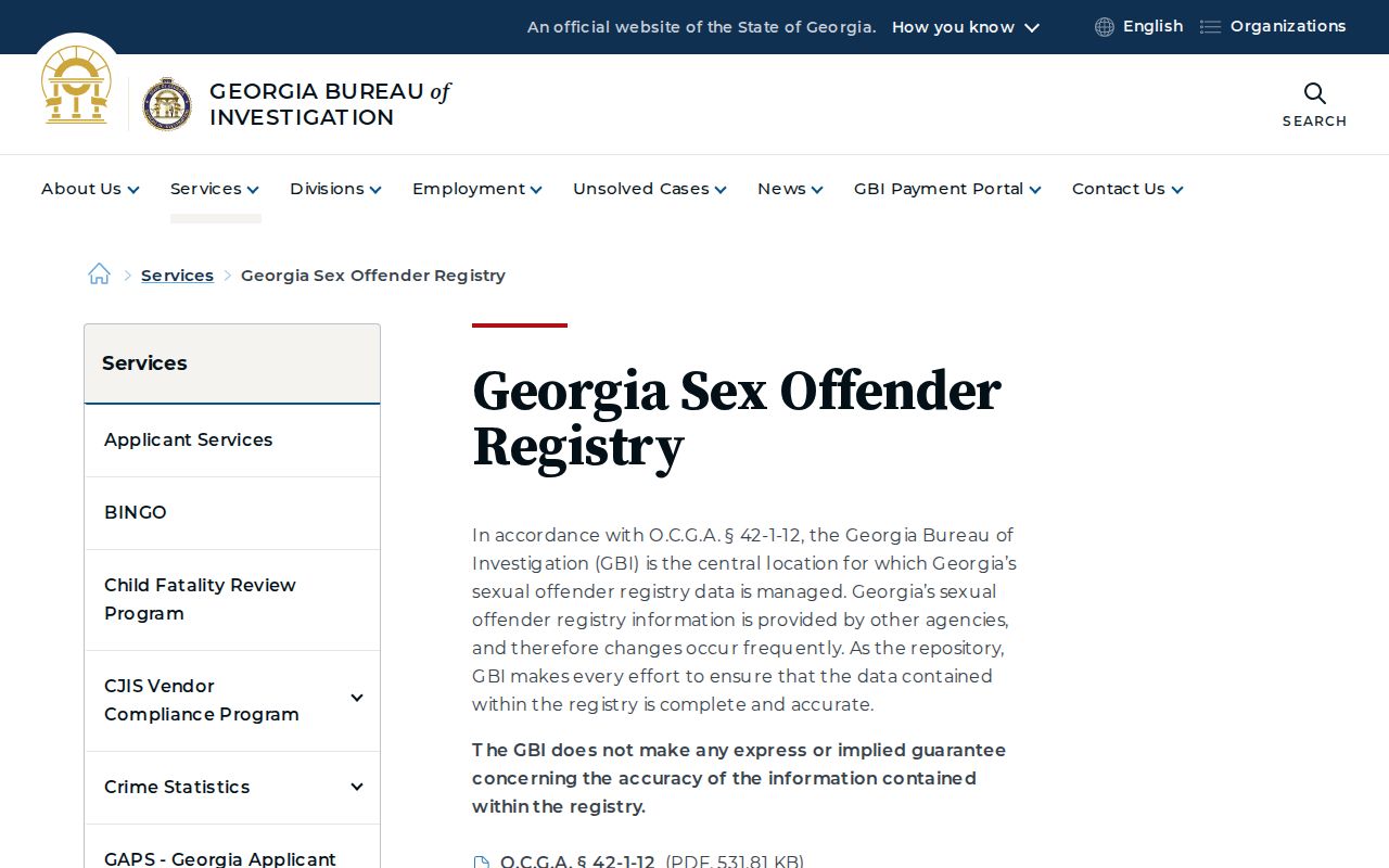 DeKalb County sex offender registry information from GBI