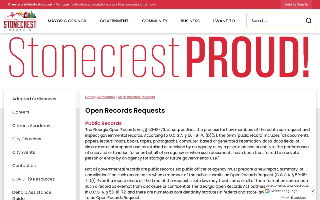 Stonecrest criminal history open records request channel